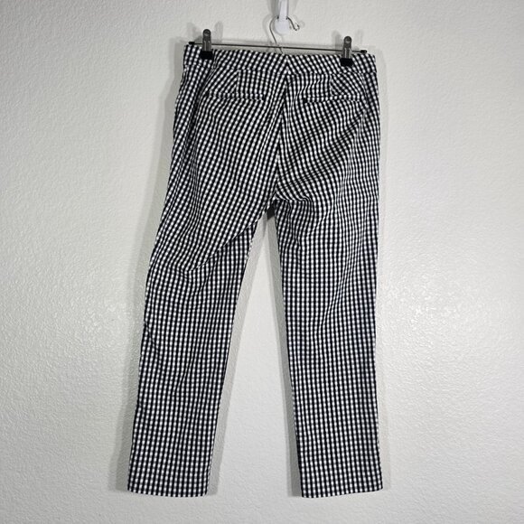 Lauren Ralph Lauren Checkered Pants Women Size 2 Petite Black Cropped Preppy - Picture 6 of 9
